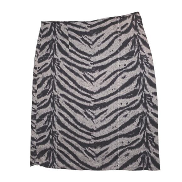 Girlfriend Italian Silk Zebra Skirt 90s Y2K Sequin Pencil Midi - Picture 3 of 11